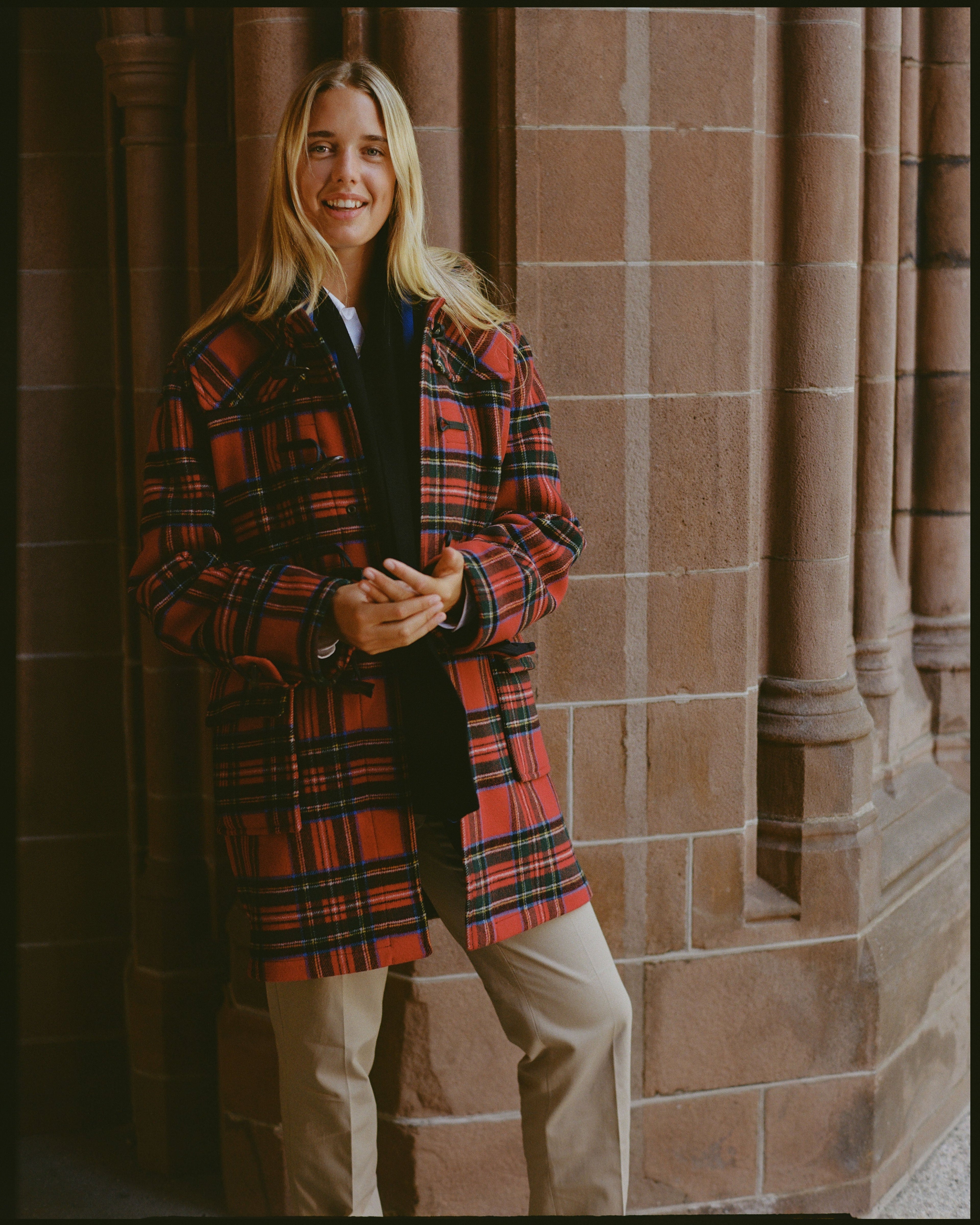 Made-in-England Royal Stewart Tartan Classic Morris Duffle Coat