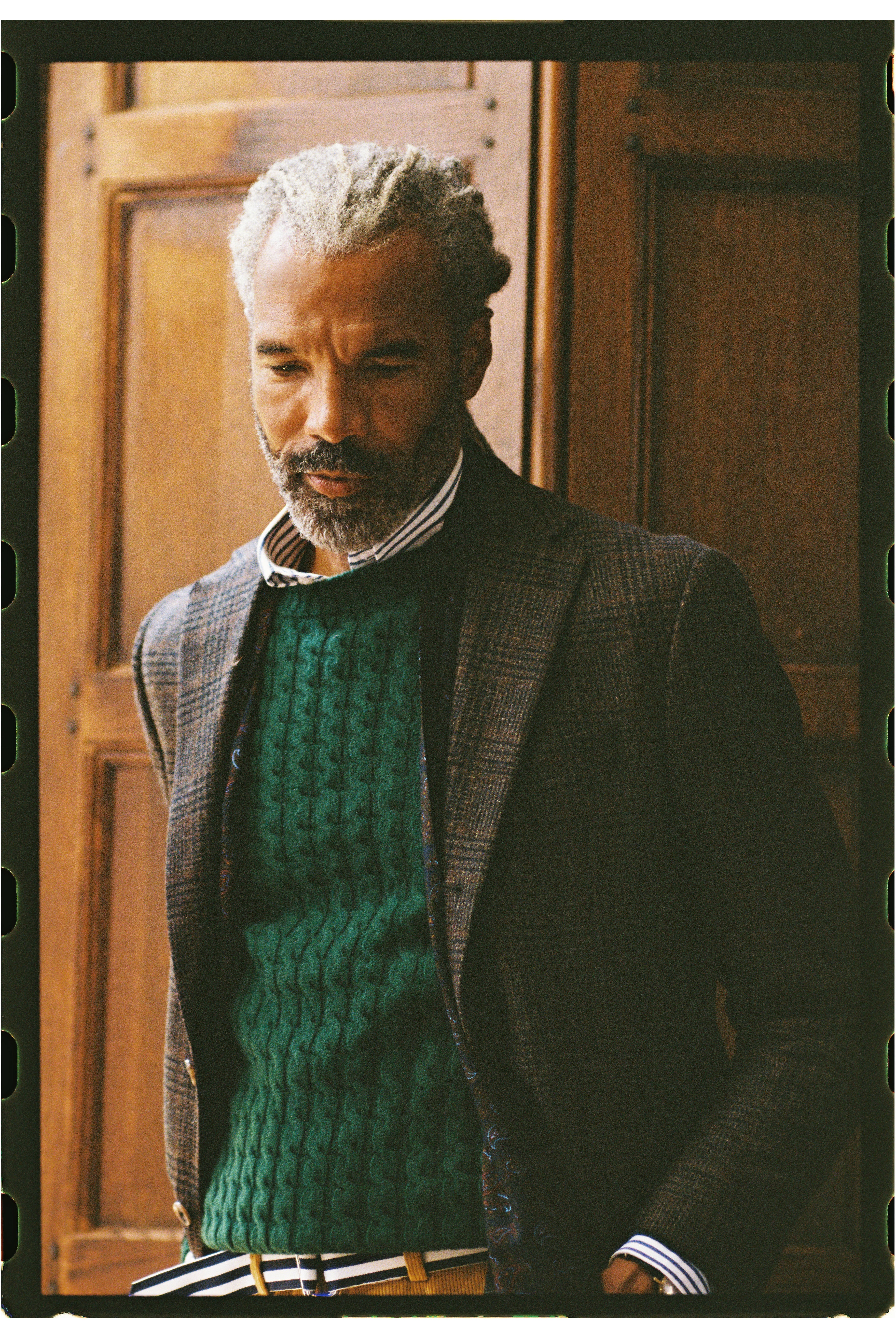 Made-in-Scotland Green Cable Knit Cashmere Sweater - Classic Fit