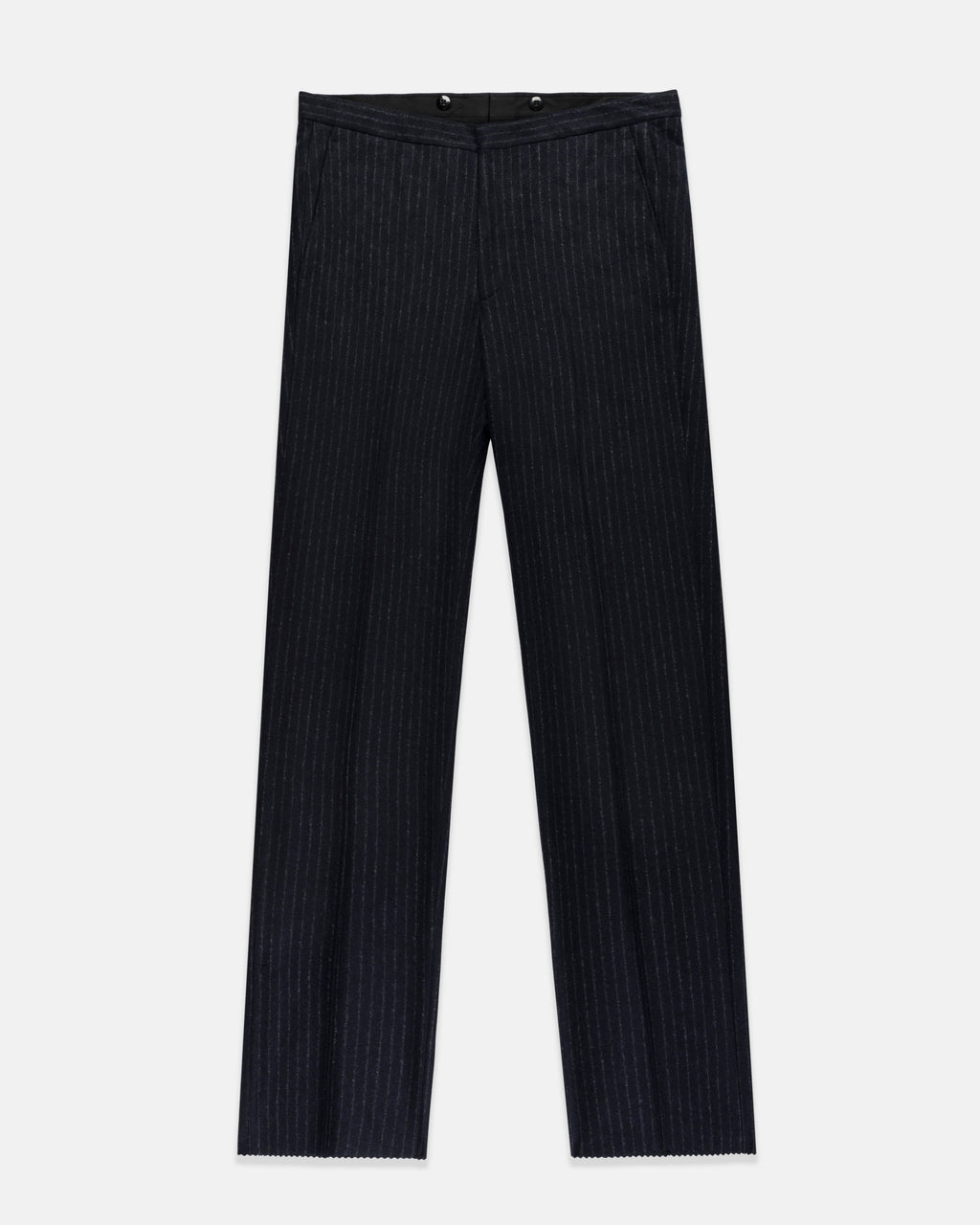 Made-in-USA Navy Chalkstripe Fox Flannel Suit